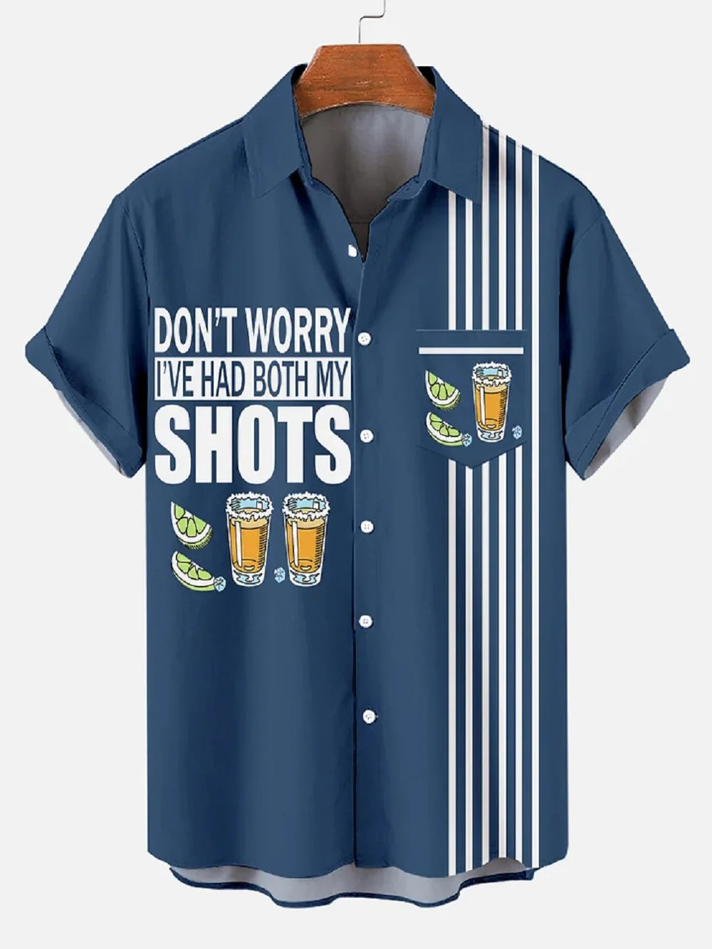 Summer Hawaiian Casual Shirt Stripe Print Lapel Top Fashion Street Short Sleeve Men's Shirt Oversized Male Clothing