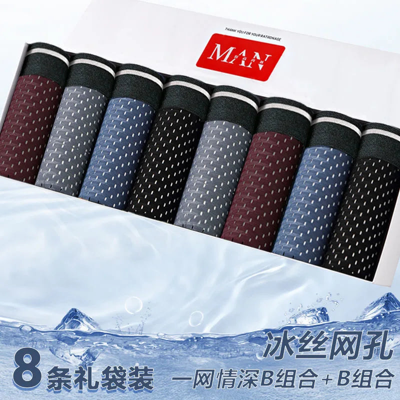 Men Underwear Panties - Ice Silk Male Underpants /8pcs