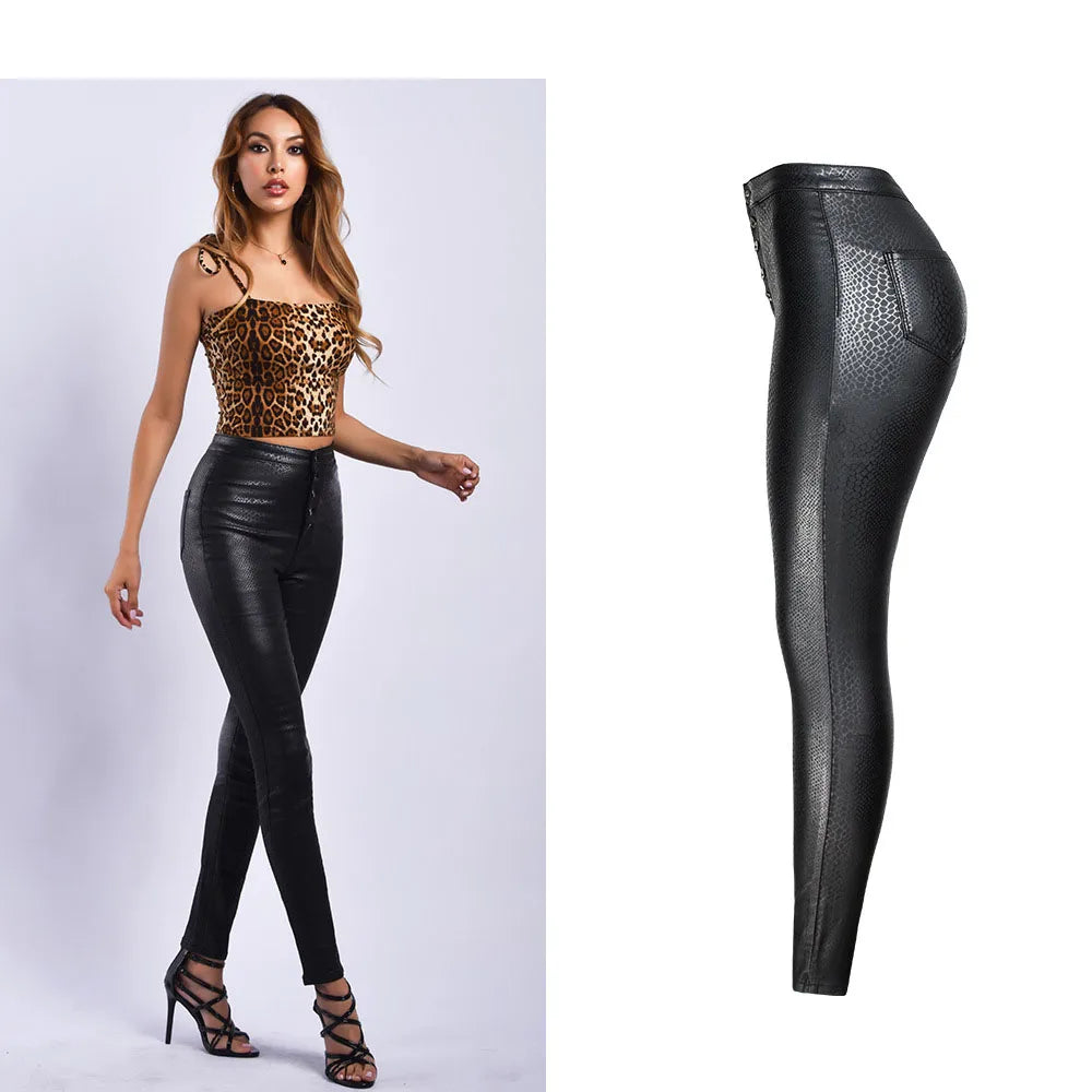 Women Jeans "Women Sexy Pu Leather Black Jeans Pencil Pants High Wasit"