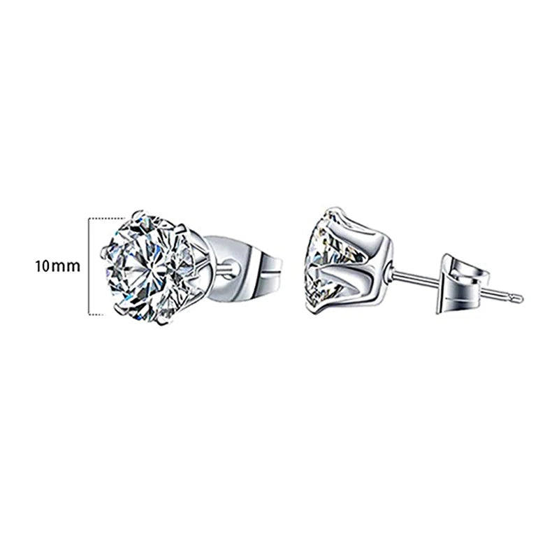 UniSex Jewerly & Accessories "Huitan Minimalist Crystal Cubic Zirconia Stud Earrings for Women/Men 6 Claws Design"