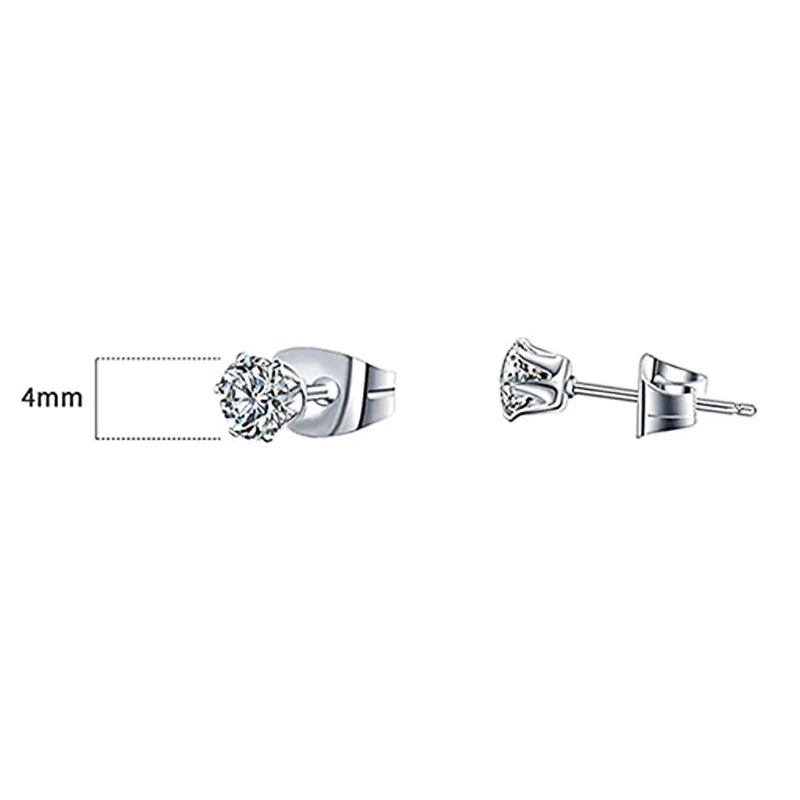 UniSex Jewerly & Accessories "Huitan Minimalist Crystal Cubic Zirconia Stud Earrings for Women/Men 6 Claws Design"