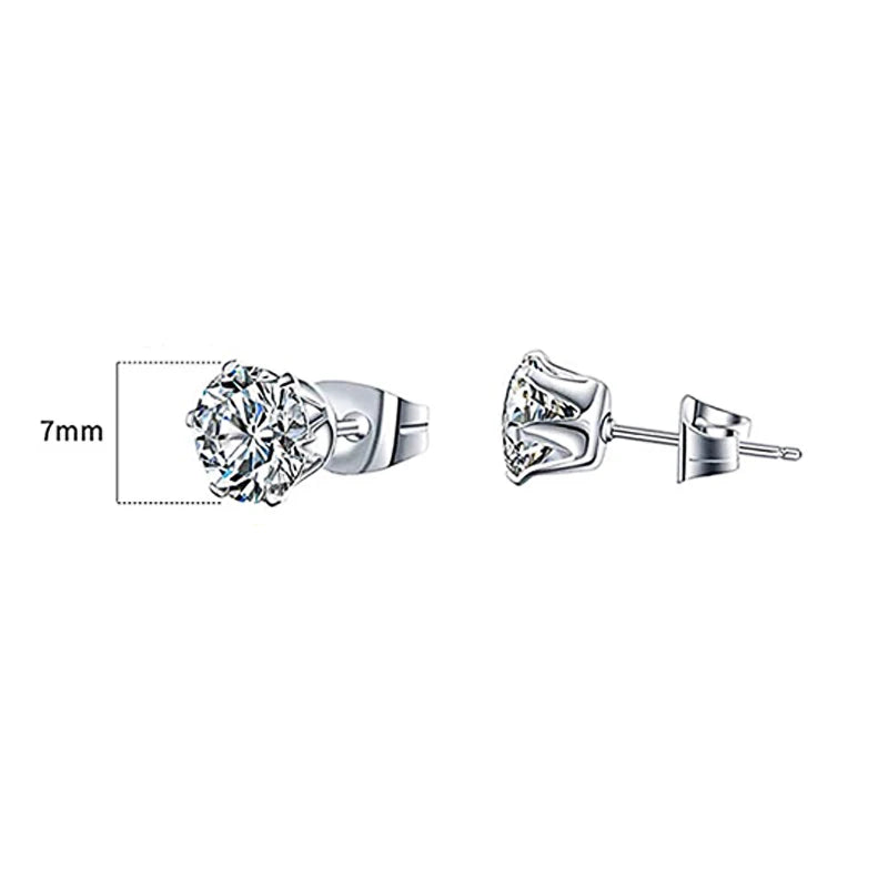 UniSex Jewerly & Accessories "Huitan Minimalist Crystal Cubic Zirconia Stud Earrings for Women/Men 6 Claws Design"