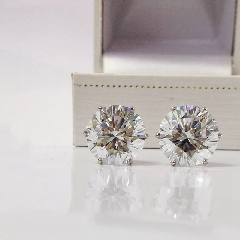 UniSex Jewerly & Accessories "Huitan Minimalist Crystal Cubic Zirconia Stud Earrings for Women/Men 6 Claws Design"