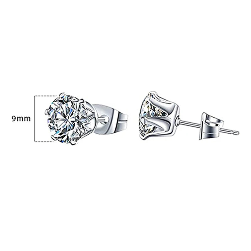 UniSex Jewerly & Accessories "Huitan Minimalist Crystal Cubic Zirconia Stud Earrings for Women/Men 6 Claws Design"