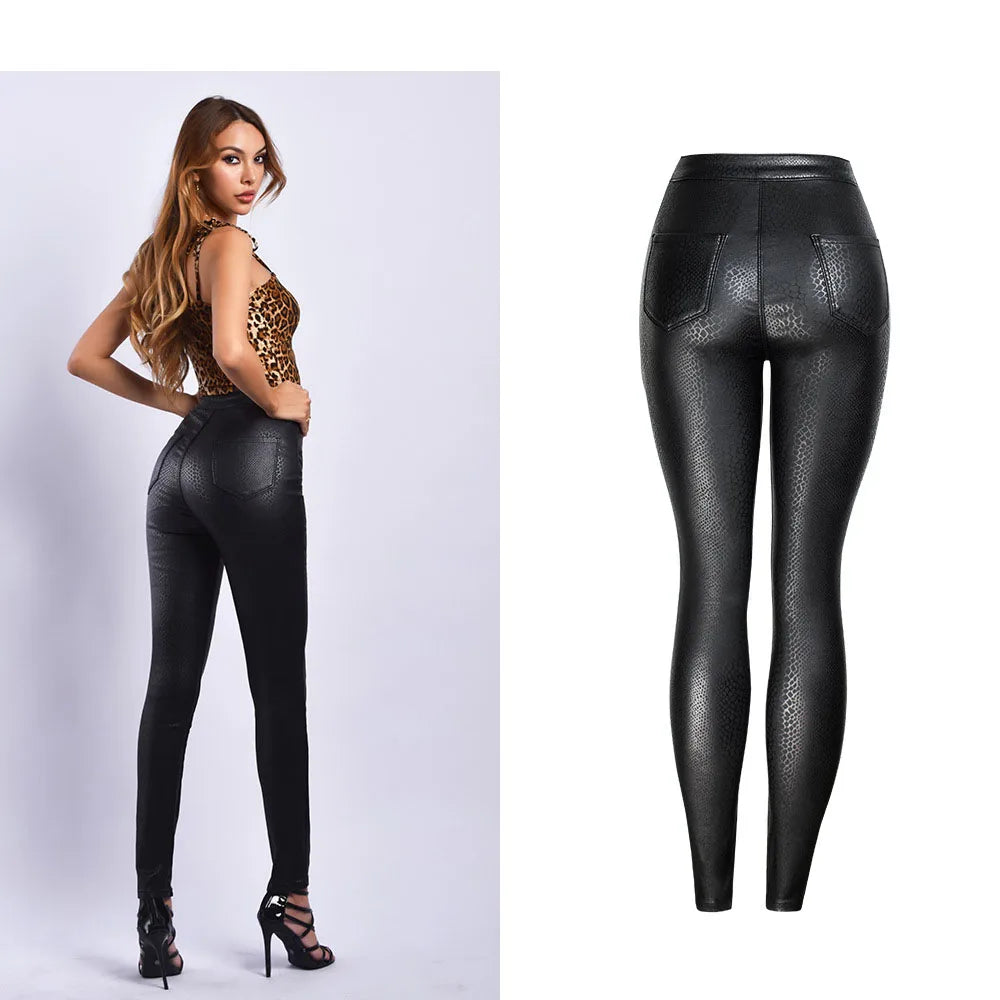 Women Jeans "Women Sexy Pu Leather Black Jeans Pencil Pants High Wasit"