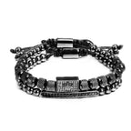 Unisex Jewelry & Accessories "2pcs/set Charm Bracelet Men Stainless Steel Bracelet Beads Gold Color Bracelet"
