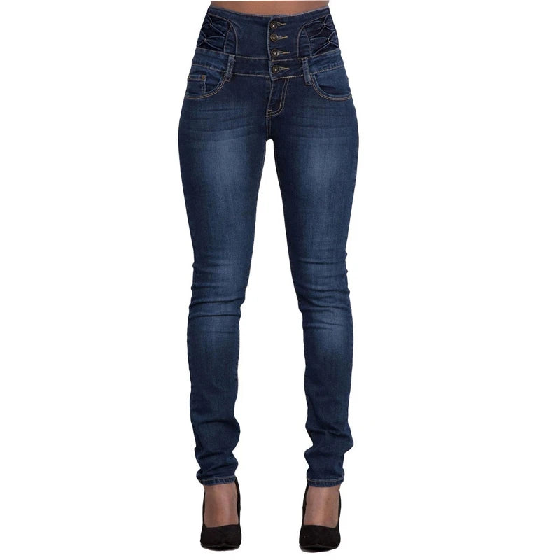 Women Jeans "Push Up Pencil Denim Pants Ladies Vintage High Waist  Casual Stretch Skinny"
