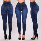 Women Jeans "High Waist Push Up Jeans High Elastic Stretch Ladies Mom Jeans Female"