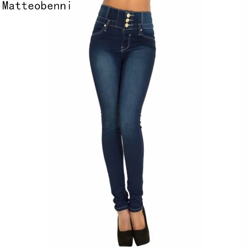 Women Jeans "Push Up Pencil Denim Pants Ladies Vintage High Waist  Casual Stretch Skinny"