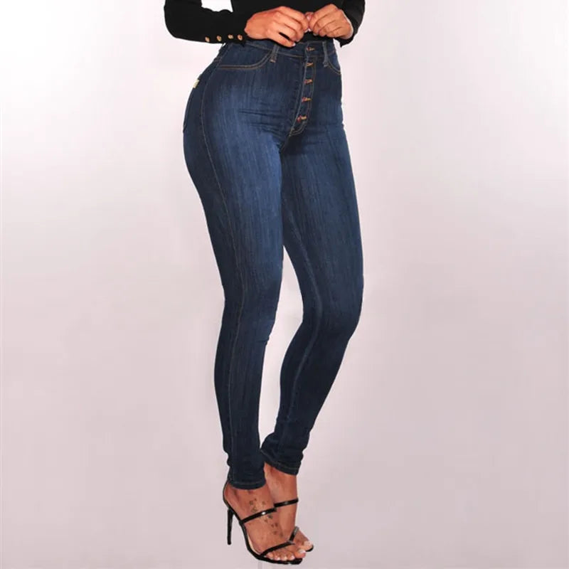 Women Jeans "High Waist Push Up Jeans High Elastic Stretch Ladies Mom Jeans Female"