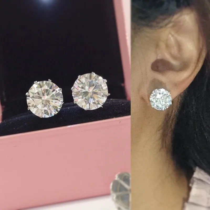 UniSex Jewerly & Accessories "Huitan Minimalist Crystal Cubic Zirconia Stud Earrings for Women/Men 6 Claws Design"