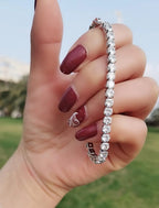 Unisex Jewelry & Accessory "Tennis Bracelet White Gold filled 3-5mm Round Simulated Diamond Bracelets"