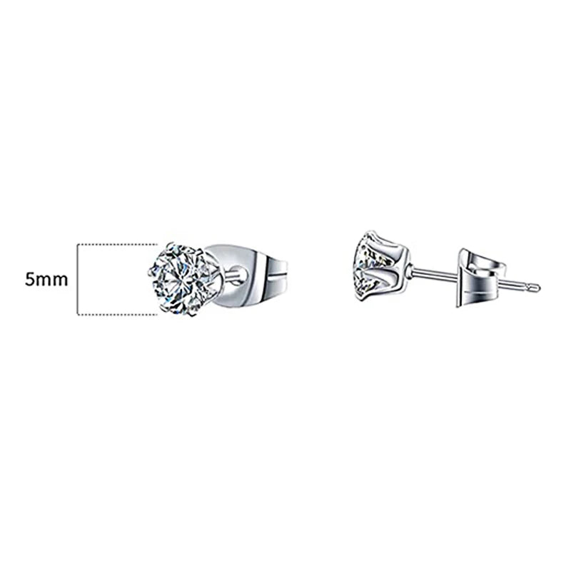 UniSex Jewerly & Accessories "Huitan Minimalist Crystal Cubic Zirconia Stud Earrings for Women/Men 6 Claws Design"