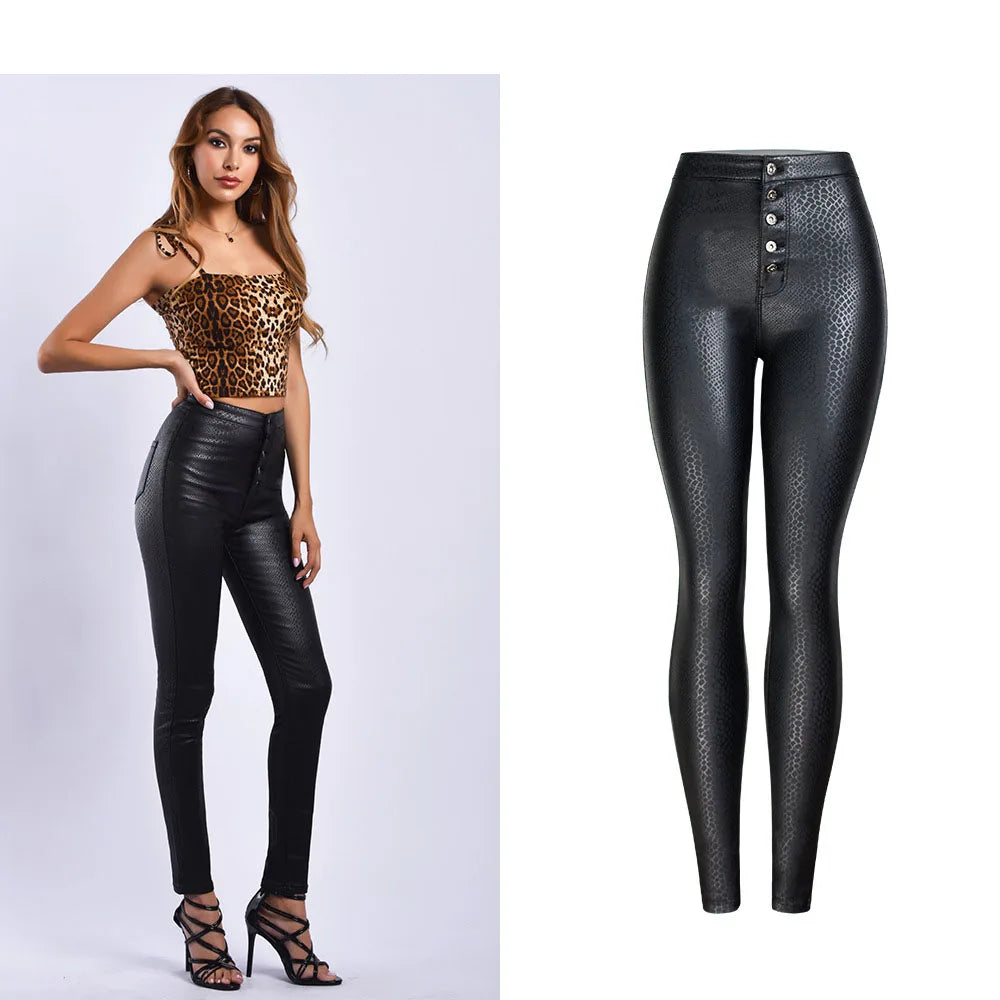 Women Jeans "Women Sexy Pu Leather Black Jeans Pencil Pants High Wasit"