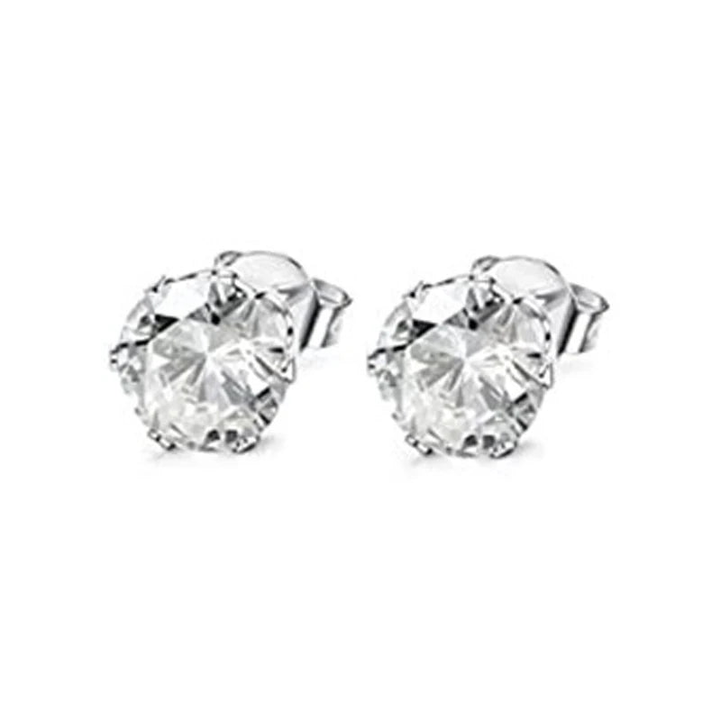 UniSex Jewerly & Accessories "Huitan Minimalist Crystal Cubic Zirconia Stud Earrings for Women/Men 6 Claws Design"