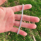 Unisex Jewelry & Accessory "Tennis Bracelet White Gold filled 3-5mm Round Simulated Diamond Bracelets"