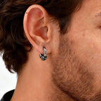 Men Jewerly & Accessories "Vintage Totem Vine Pattern Hoop Earrings for Men, Hypoallergenic Metal Huggies Earrings"
