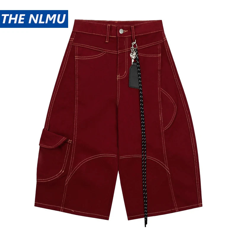 Men Short "Summer Denim Shorts Mens Streetwear Hip Hop Loose Wide Leg"