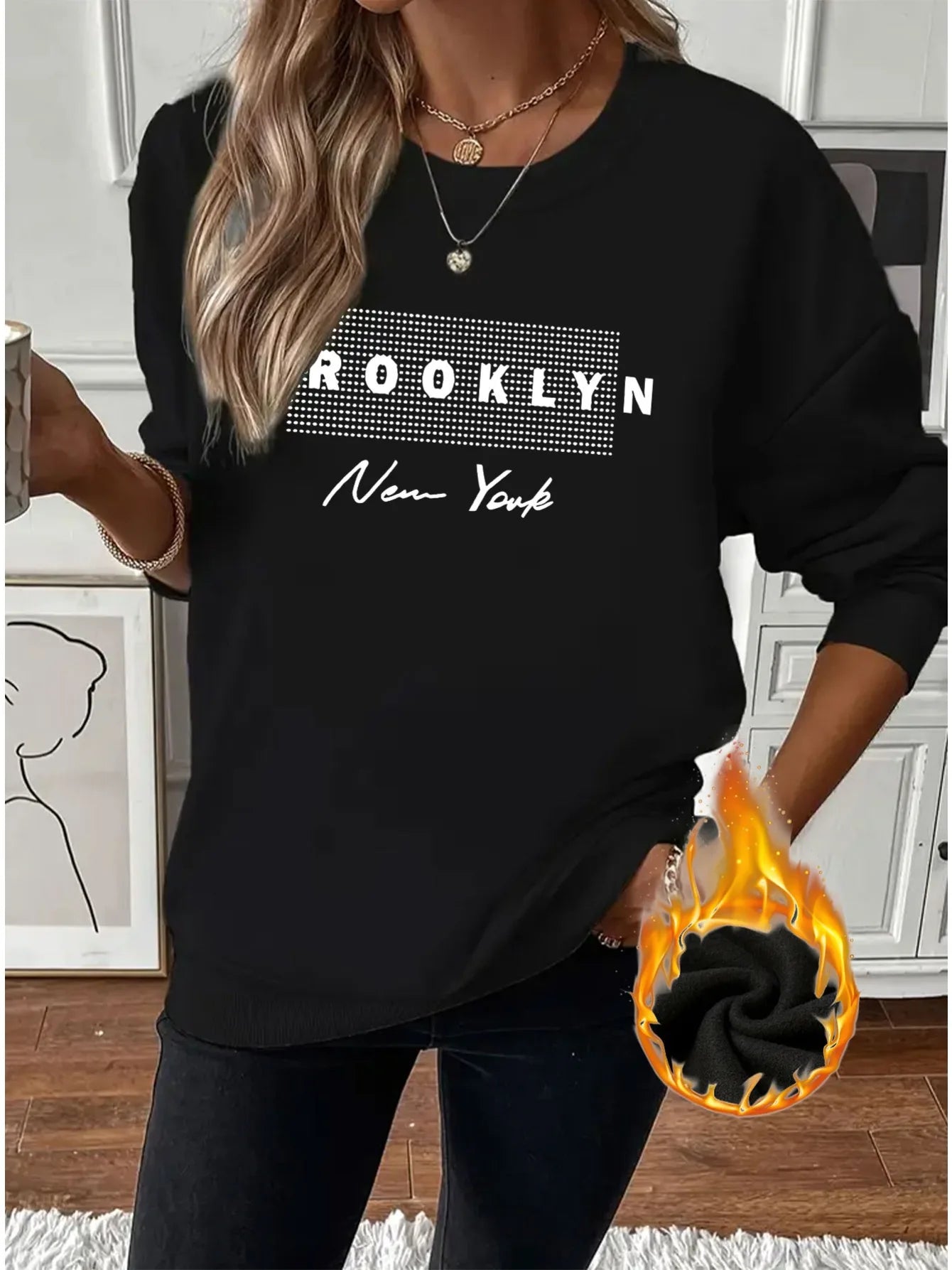 Women's autumn and winter casual fashion loose comfortable warm