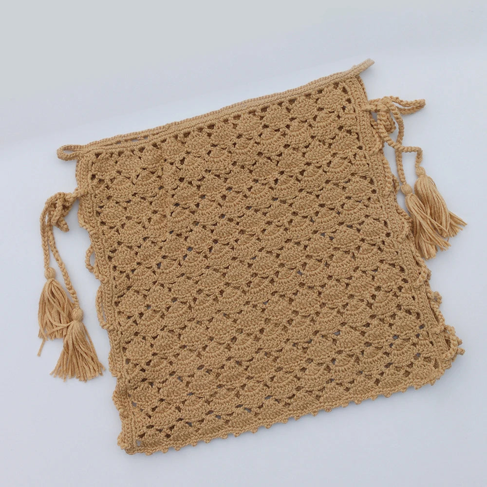 Women Cover "High Quality Bikini Cover Up Mini Skirt Beach Skirt Hollow Hand Made"
