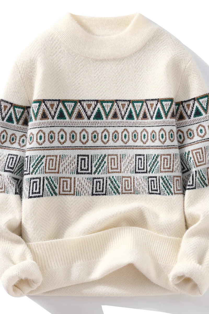 Men Sweater "Fashion stripe pattern Sweaters 2024 Autumn/Winter Loose Knittwear"