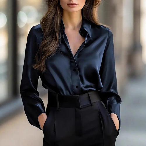 Women Blouse & Shirt "Spring and Autumn Women's Lapel Shirt"