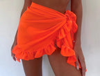 Women Cover "Ruffle Bikini Cover Ups Short Skirt for Women 2024 Summer Sun Protection"