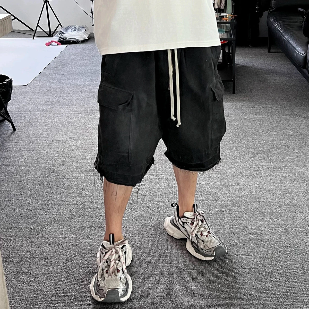 Men Short "Ro Style Ribbons Streetwear Multi-pockets Cargo Short"