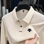 Men Polo Shirt "Luxury Quality Men's Printed Lapel Polo Shirt Wrinkle Resistant Solid Color Long Sleeve"