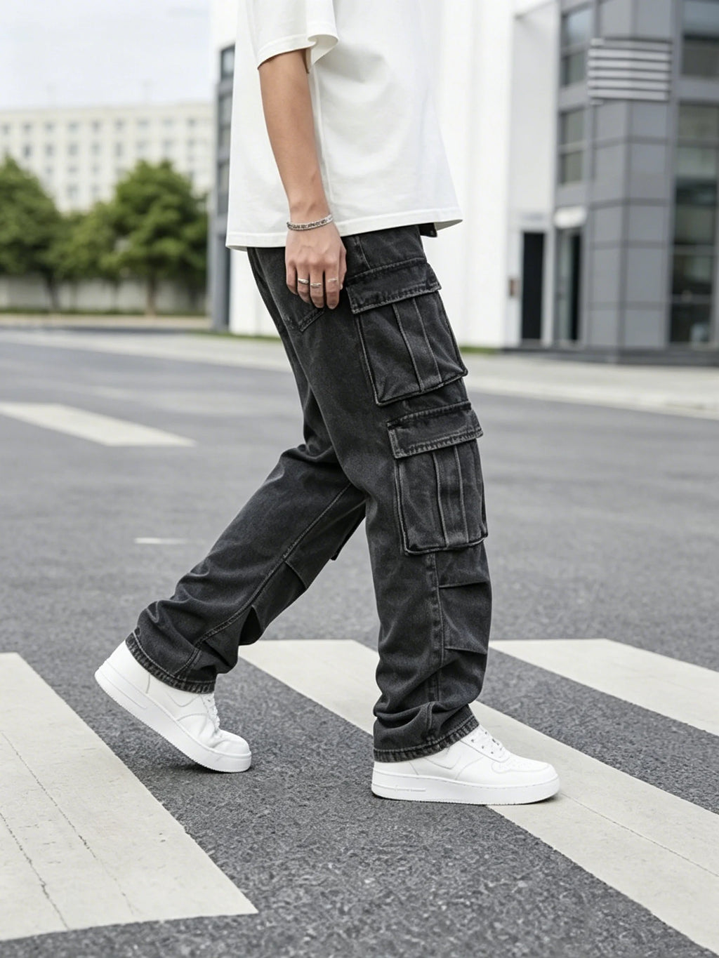 Men Cargo Pants " Baggy Cargo Denim Jeans"