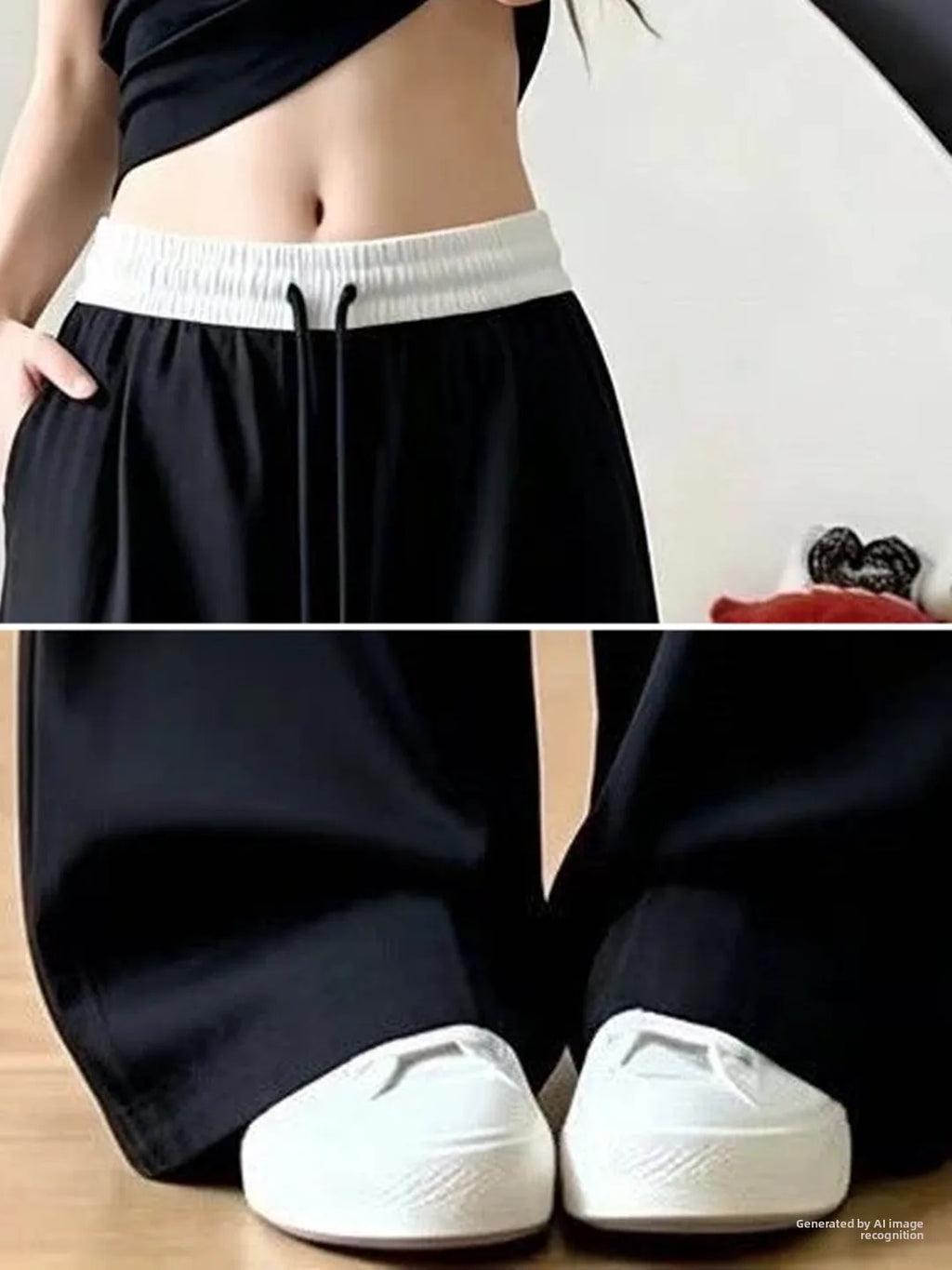 Women Trouser "High Waist Fleece Lined Thickened Wide Leg Pants Casual Straight Cut Sports Trousers"