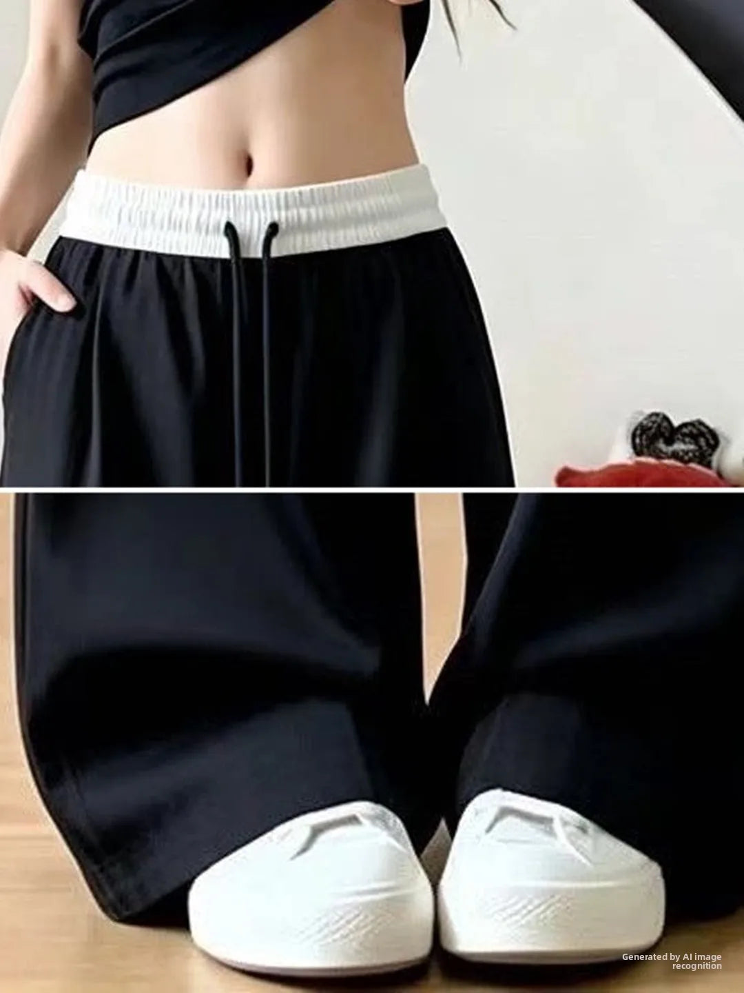 Women Trouser "High Waist Fleece Lined Thickened Wide Leg Pants Casual Straight Cut Sports Trousers"