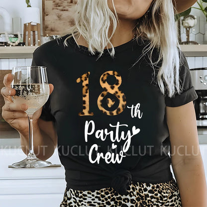 Chapter 18th Tshirt Female Tops Fashion Leopard Graphic Print Women T-Shirt Birthday Girls Party Tee Harajuku Short Sleeve Shirt