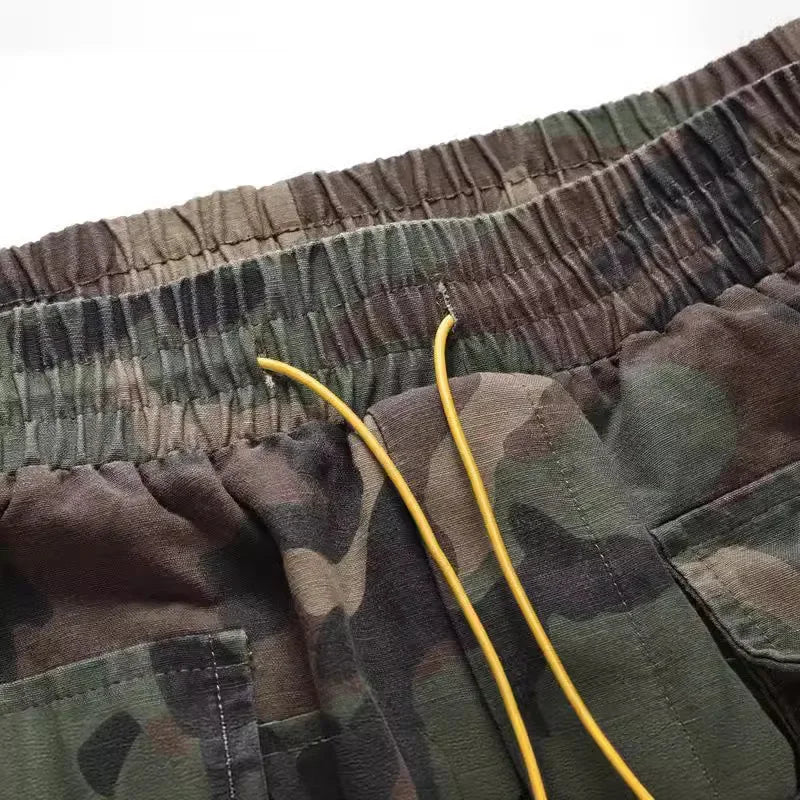 Men Short "Multi Pocket Camouflage Drawstring Jeans"