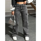 Womens Jeans "Y2k Jeans High Waist Stretch Cargo Pants Multiple Pockets Casual Trousers For Ladies Fashion Retro Style"