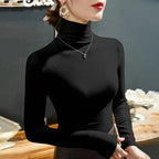 Women T-shirt &Polo "Fashion Autumn Winter Female Turtleneck Fleece Stretch Shirt"