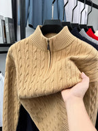 Men Sweater "High end Fashion zipper collar Sweater Men casual new exquisite jacquard"