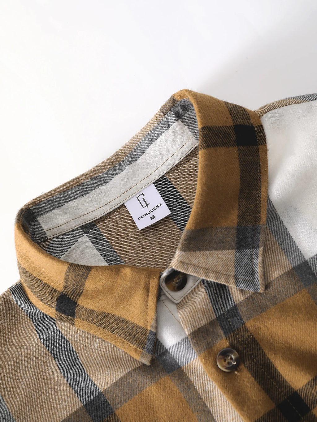 Men Shirt "Vintage Caramel Plaid Flannel"