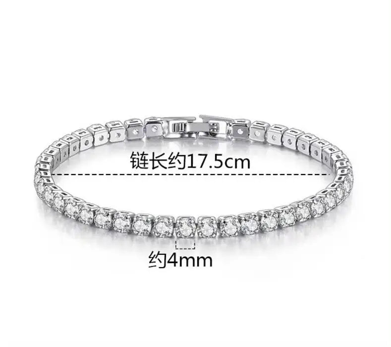 Unisex Jewelry & Accessory "3mm 4mm D Color Moissanite Tennis Bracelet Full Diamond GRA 925 Sterling Silver Wedding Jewelry Bracelets"