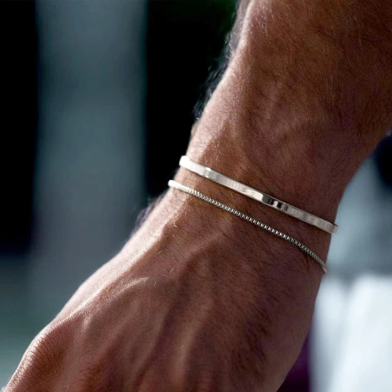 Men Jewelry & Accessory "Stackable Bracelets for Men, 925 Sterling Silver"
