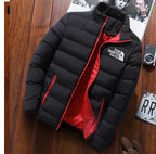 Men Parkas "winter coat solid color stand up collar zipper windproof"