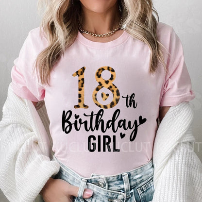 Chapter 18th Tshirt Female Tops Fashion Leopard Graphic Print Women T-Shirt Birthday Girls Party Tee Harajuku Short Sleeve Shirt
