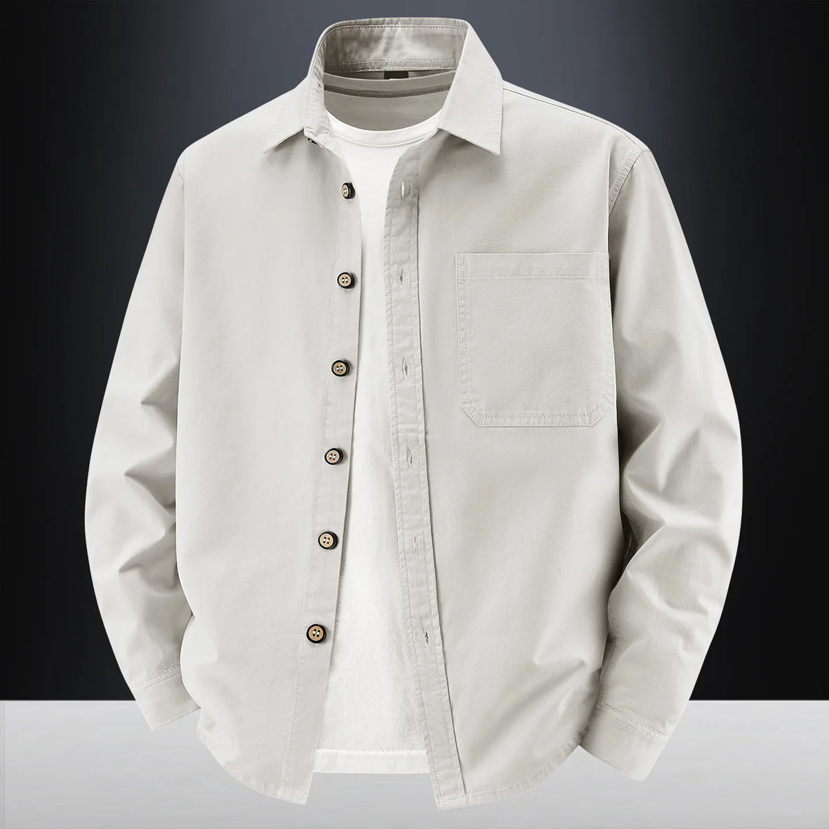 Men Shirt "Solid Color Long-Sleeved"