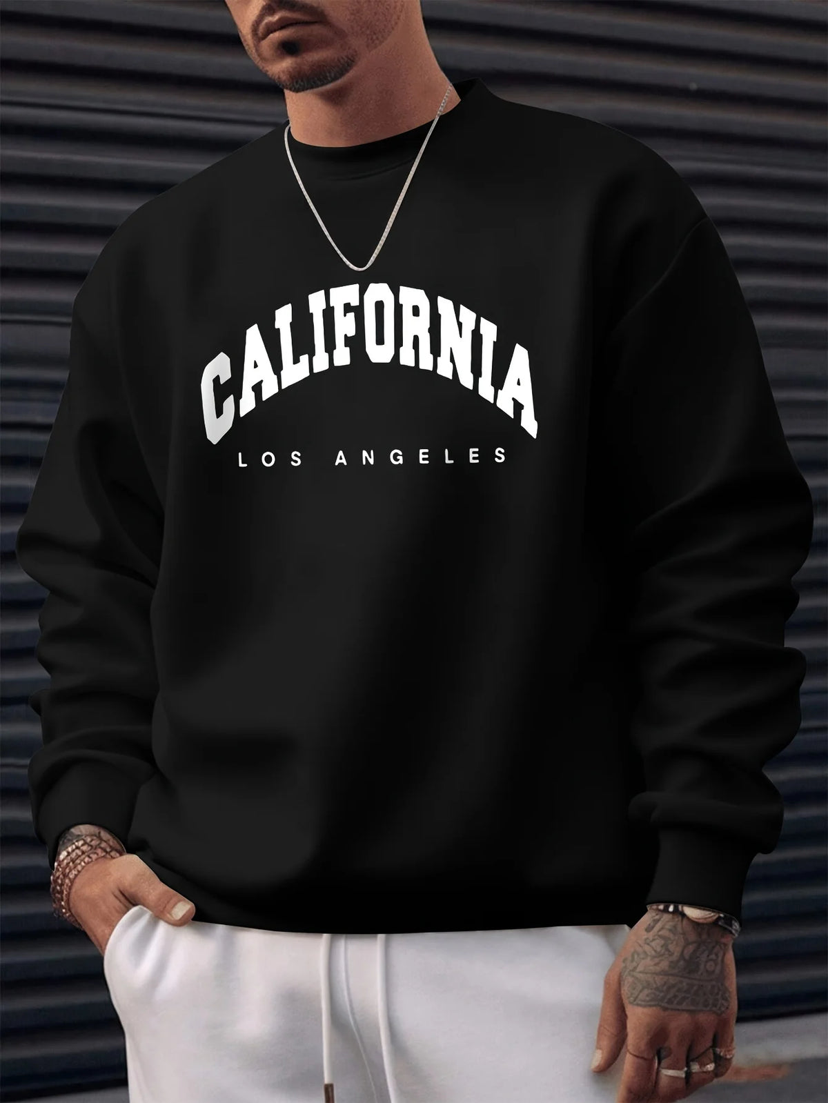 Men Hoodie Sweatshirt "CALIFORNIA LOS ANGELS White"