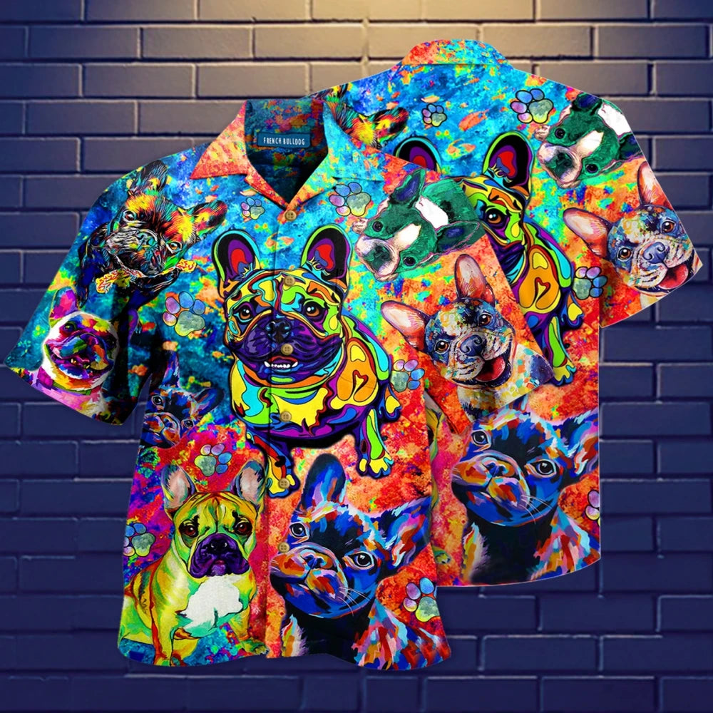 Men's Shirt Vocation Bus 3d Print Shirt Men Fashion Shirts Single-Breasted Short Sleeve Hawaiian Shirt Beach Dart Blouse Clothes