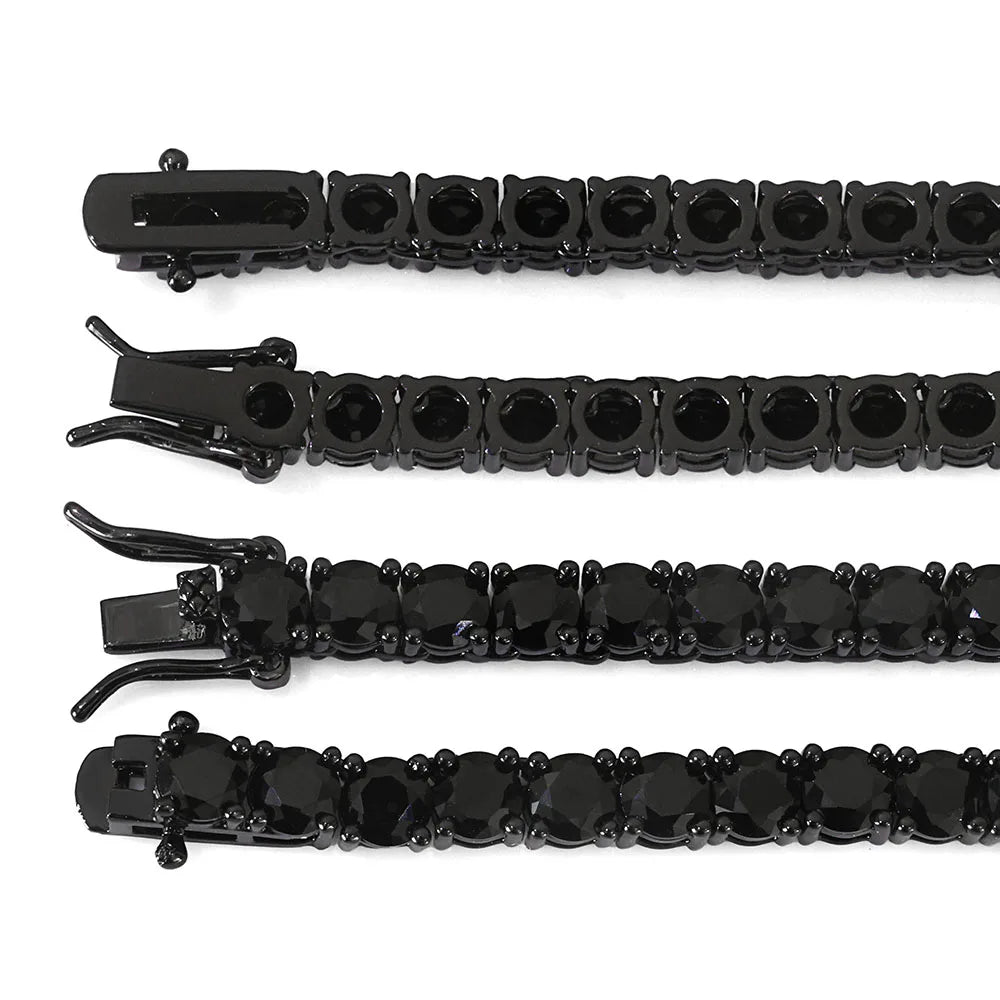 Unisex Jewelry & Accessories "Black CZ Tennis Chain Bracelet Hip Hop Black Ice Plated Tennis Bracelet Men and Women"