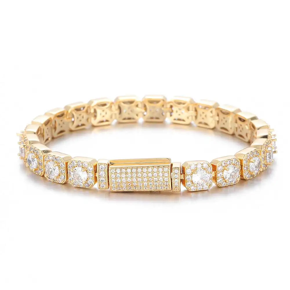 Unisex Jewelry & Accessories "HHIOK Hip Hop Style 5/7mm Iced Tennis Chain 18K Gold Plated 5A Cubic Zirconia Fashion Exquisite Bracelet"