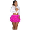 Women Skirt "Patchwork Feather Skirt 2027 Summer Women Sweet Mini Short Skirt"