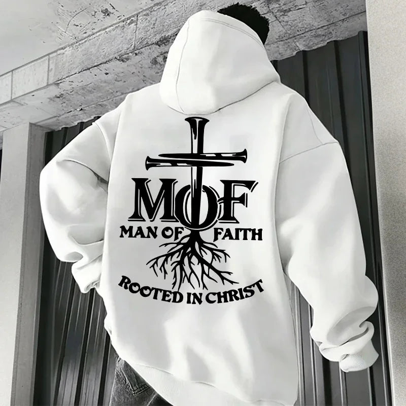 Men Hoodie Sweatshirt "Man Of Faith"