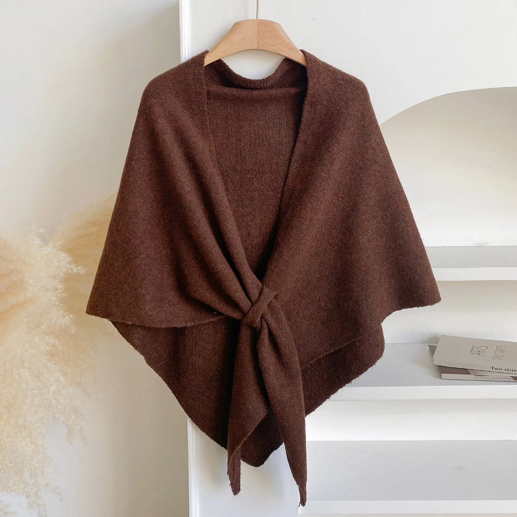 Women Coat & Jacket "Luxury Faux Cashmere Triangle Shawl Cape"